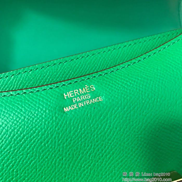 HERMES愛馬仕 H空姐包 進口原廠EP皮 頂級蜜蠟製作 街拍必備單品 竹子綠金銀 單肩斜挎包  Ama1557